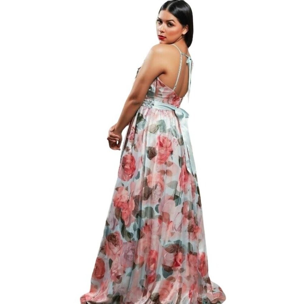 Social Code Maxi Floral Whimsy Ball Prom, Wedding Guest Dress 15